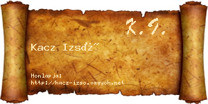 Kacz Izsó névjegykártya